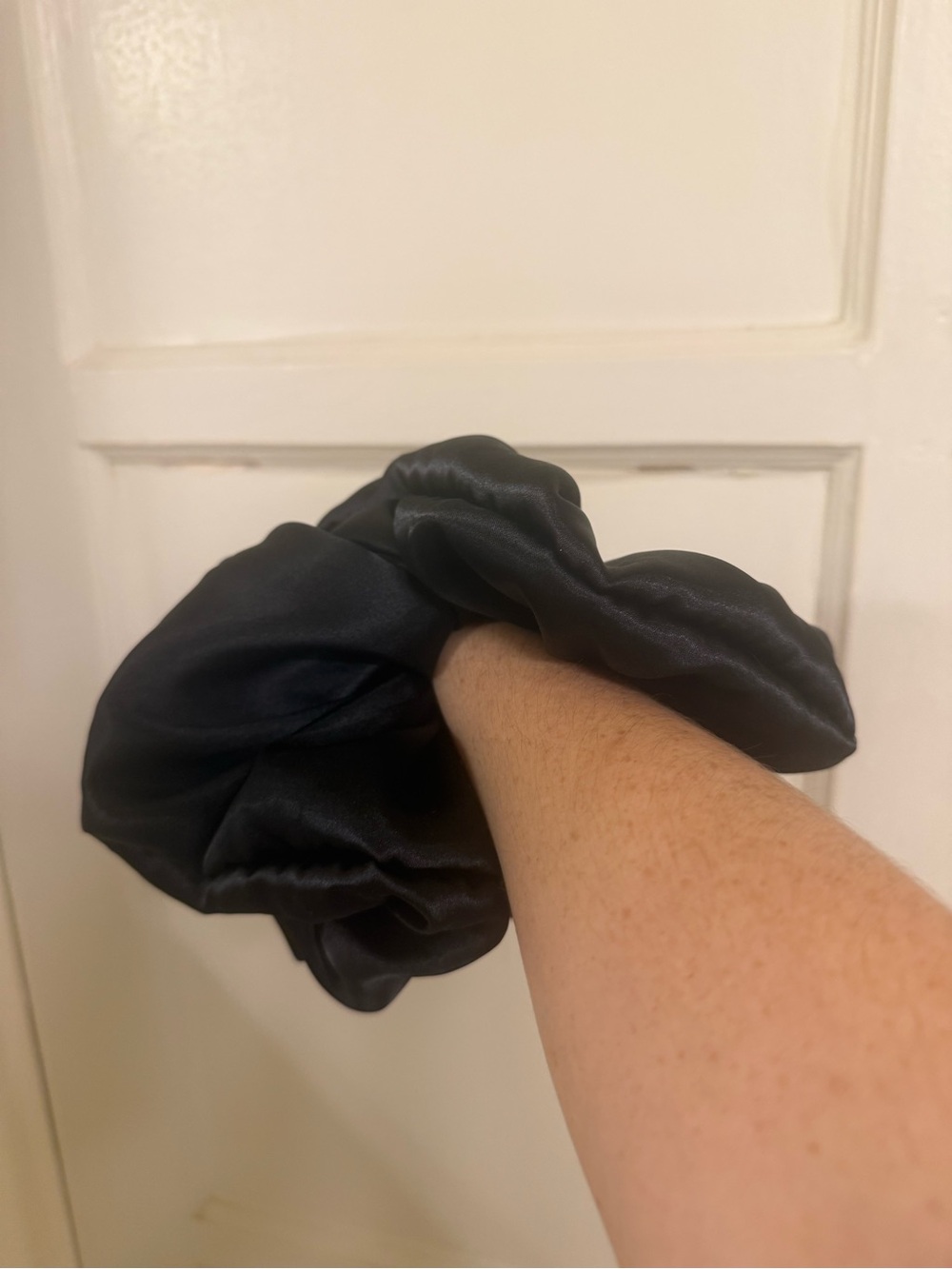 JUMBO Black Satin Oversized Scrunchie